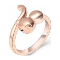 Constantlife Cut Cat Stainless Steel Finger Ring Pet Cremation Urns for Cat Ashes Jewellery Urn Ring
