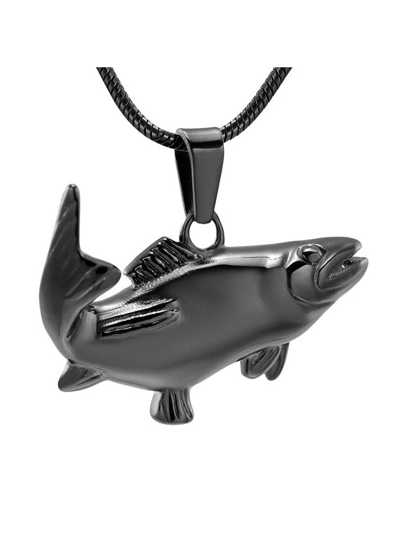 Fish Urn Cremation Keyring for Ashes Urn Keychain for Human Ashes Fishing Locket Ashes Holder Keepsake Cremation Memorial Pendant Jewelry