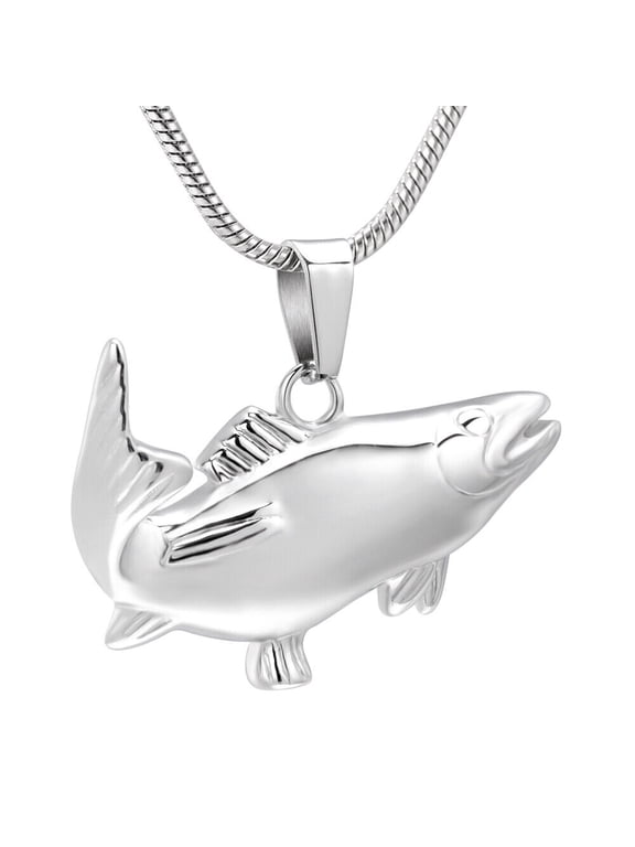 Fish Urn Cremation Keyring for Ashes Urn Keychain for Human Ashes Fishing Locket Ashes Holder Keepsake Cremation Memorial Pendant Jewelry