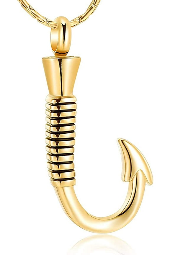 Fishing Hook Cremation Jewelry for Ashes Holder Necklace Memorial Jewelry Urn Neckless Lockets For Human / Pet Ashes