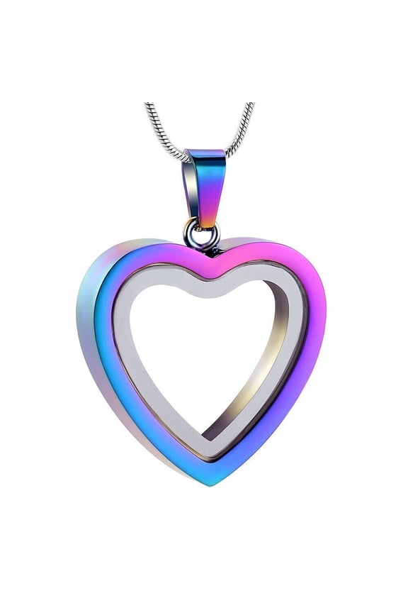 Glass Heart Memorial Necklace Pendant Keepsake Cremation Urns Necklace For Ashes