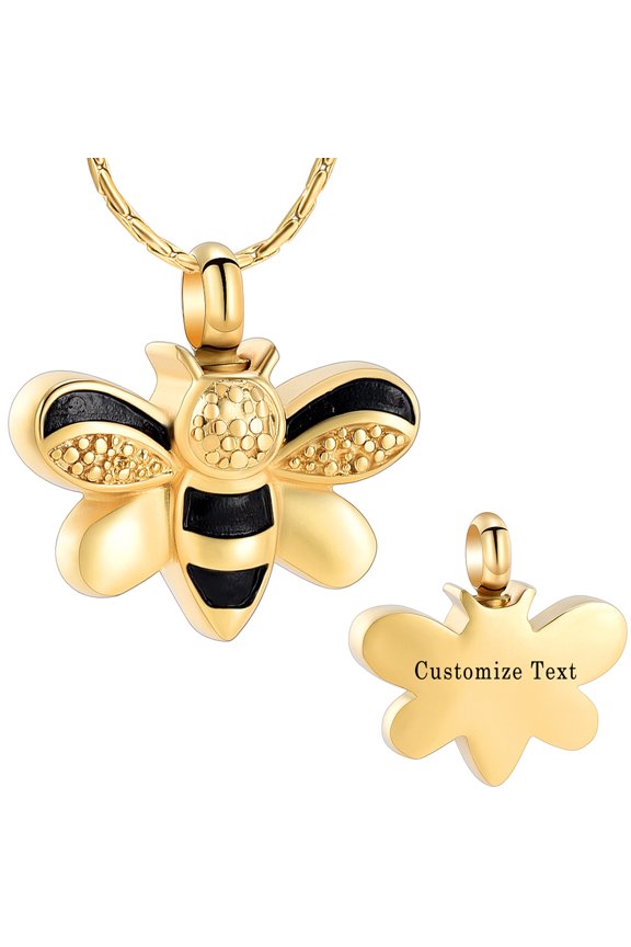 Honeybee Cremation Jewelry for Ashes Urn Necklace Lockets for Human Ashes Holder Necklace for Memorial Family Friend Pet