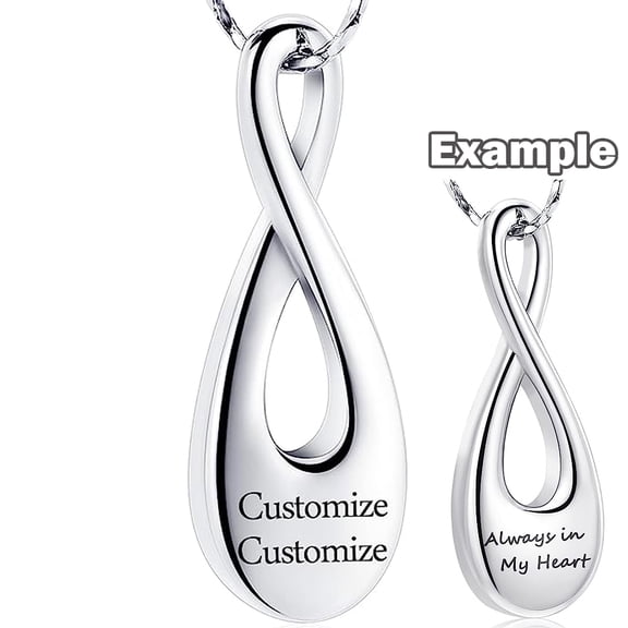 Constantlife Infinity Large Love Cremation Urn Pendant Mens Urn Necklace for Women Memorial Urn Keepsakes