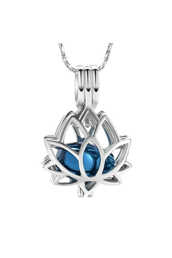 Lotus Flower Cremation Jewelry for Ashes Urn Necklace Lockets for Human Ashes Holder Necklace