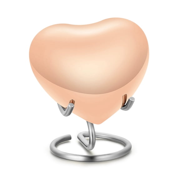 Constantlife Love Heart Urns, Funeral Cremation Urns for Human Ashes -Display at Home or in Niche at Columbarium, Stainless Steel Urns for Ashe Ornament with Stand