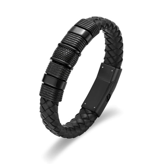 Constantlife Men Leather braided bracelet Bangle Cremation Ashes Jewellery Small Urns Bracelet