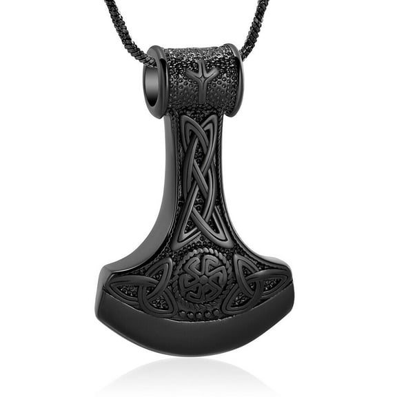 Constantlife Men's Viking Jewelry Axe Cremation Pendant Small Urns For Ashes Keepsake Memorial Urn Necklace