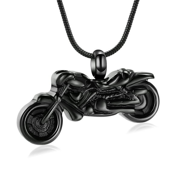 Constantlife Motorcycle Cremation Urn Necklace for Ashes Pendant Jewelry for Women Men Loved One Keepsake Memorial Jewelry