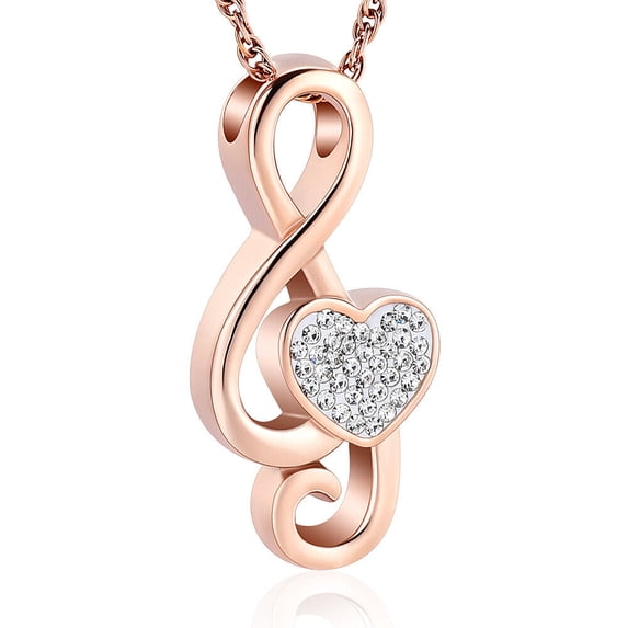 Constantlife Music Note Cremation Pendant Small Urns for Ashes Necklace Musical Urn Jewelry