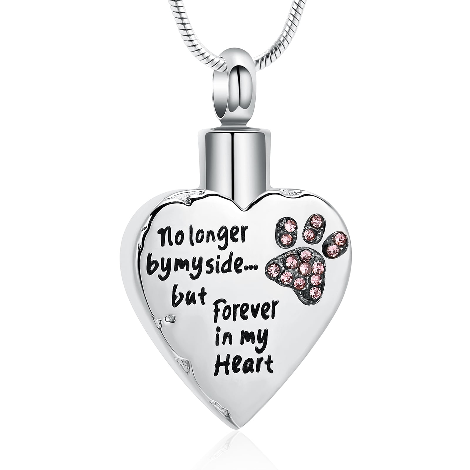 Constantlife Paw print Heart Urn Necklaces Pet Cremation Urns for Dog ...