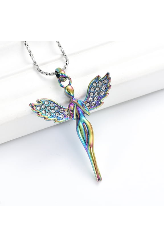 Personalized Engrave Fairy Urn Jewelry Angel Cremation Pendant Small Urns for Ashes Keepsake Urn Necklace