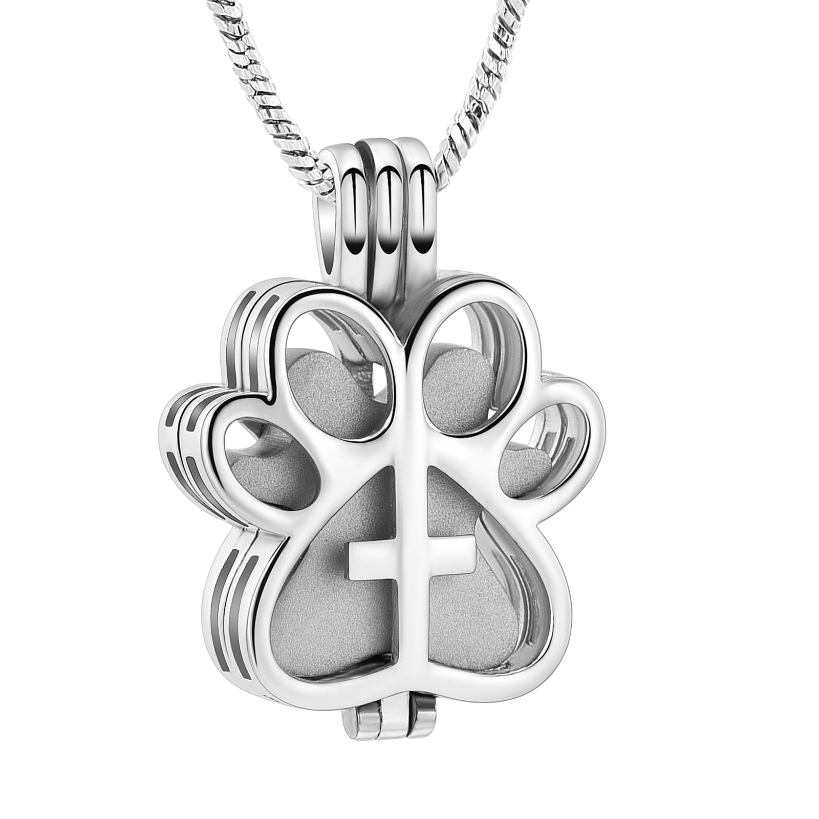 Constantlife Pet Cremation Jewelry for Dog/Cat Paw Stainless Steel Memorial Locket Urn Necklace