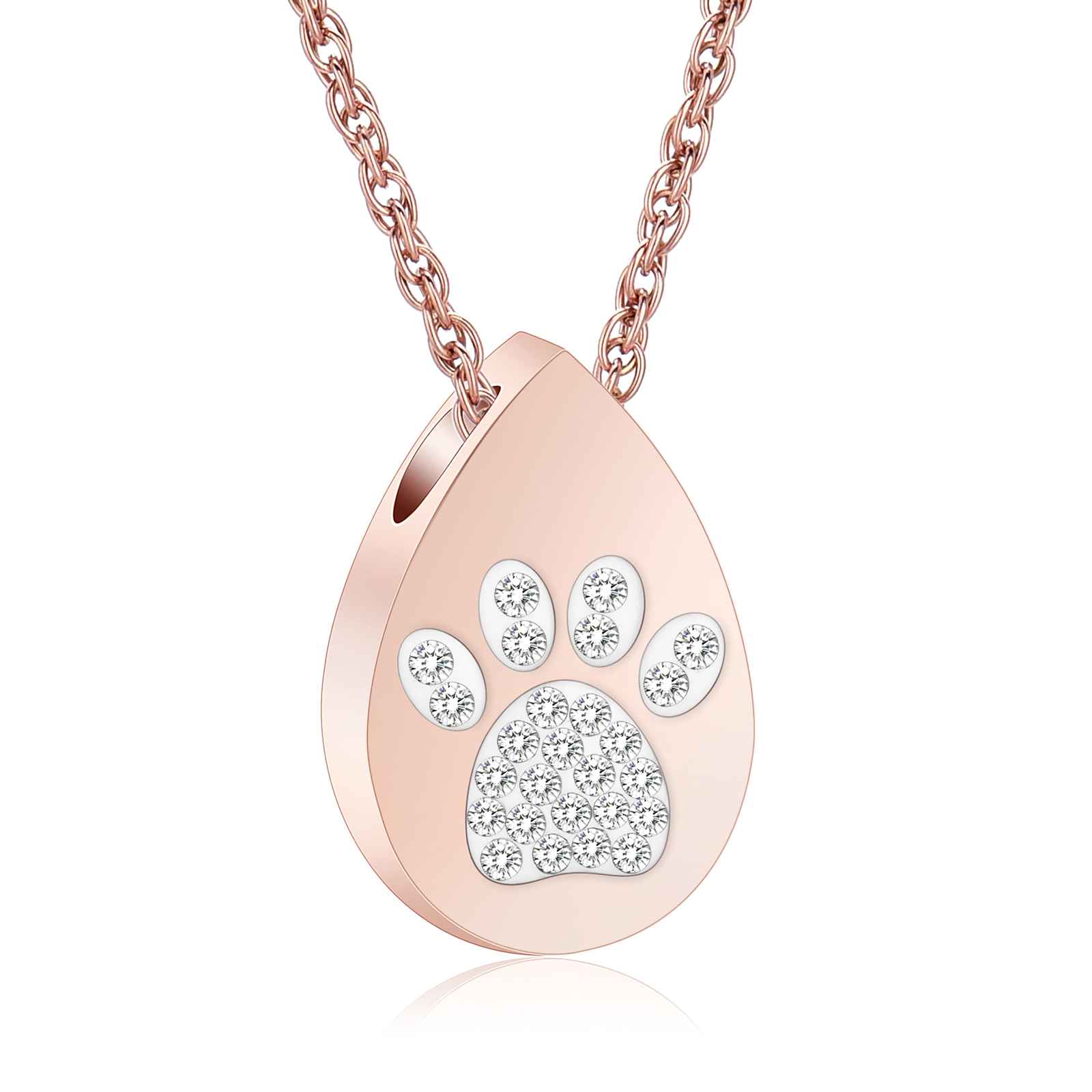 Constantlife Teardrop with Crystal Paw Cremation Jewelry for Ashes Urn