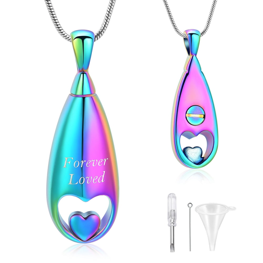 Constantlife Teardrop with Heart Cremation Jewelry for Ashes Urn