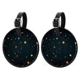thumbnail image 1 of Constellation 2pcs PU Leather Round Bag Tags Suitcase Handbag Tags with Privacy Cover and Name ID Tag for Travel Luggage, Handbags, Backpacks, School Bags, 1 of 6