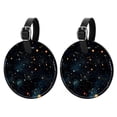 thumbnail image 1 of Constellation 2pcs PU Leather Round Bag Tags Suitcase Handbag Tags with Privacy Cover and Name ID Tag for Travel Luggage, Handbags, Backpacks, School Bags, 1 of 6