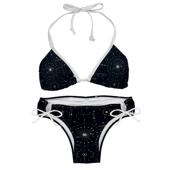 Constellation Adjustable Strap Bikini Set with Detachable Sponge, Two-Pack - Ideal for Beach and Pool Parties