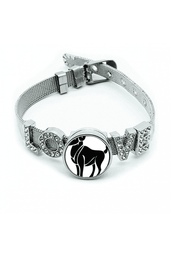 Constellation Aries Zodiac Symbol Bracelet Wristband Crystal Love Adjustable Bangle