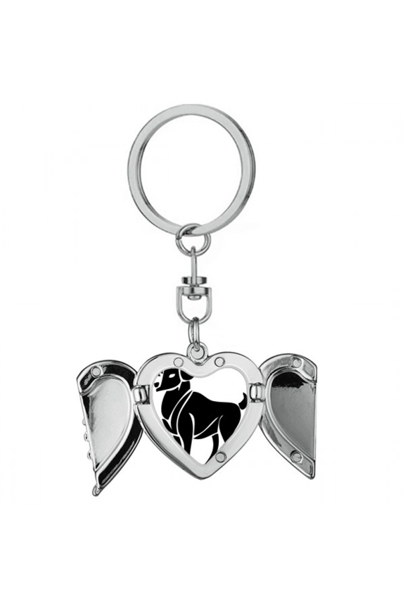 Constellation Aries Zodiac Symbol Heart Angel Wing Key Chain Holder