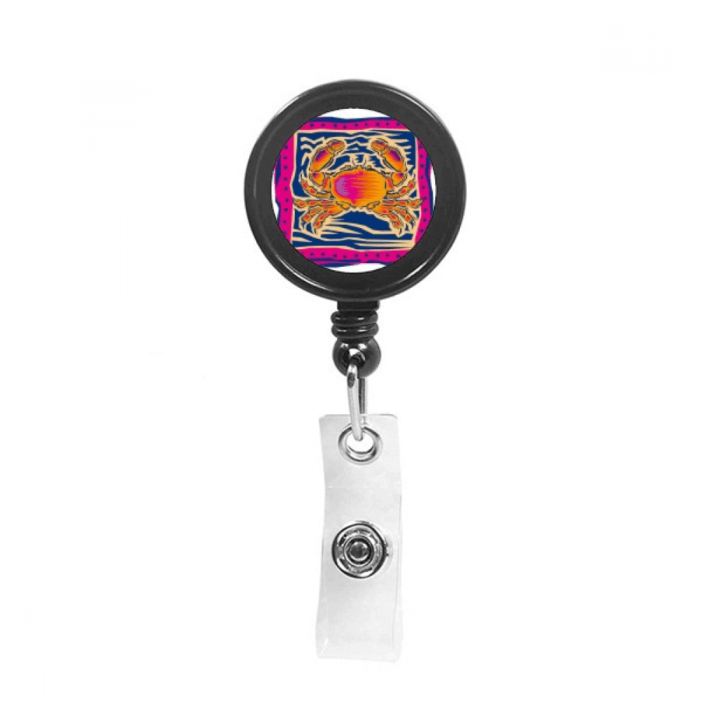 Constellation Cancer Mexicon Culture Engraving Retractable Keychain Badge Holder ID Badge