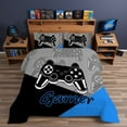 thumbnail image 1 of Psoiuetr Gaming Comforter for Kids Boys Teens Video Game Bedding Set Gamer Comforter Gamepad Comforter Set Twin Size Blue Black Gray 3 Pieces, 1 of 5