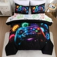 thumbnail image 1 of NTBED Game Console Comforter Set for Boys Girls Kids Space Universe Gaming Lightweight Microfiber Gamer Bedding Sets (Multi, Queen 5Pcs), 1 of 6