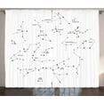 thumbnail image 1 of Ambesonne Constellation Curtains 2 Panel Set, Stars Scientific, 108" x 96", Charcoal Grey White, 1 of 2