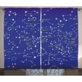 thumbnail image 1 of Ambesonne Constellation Curtains 2 Panel Set, Names of Stars, 108" x 84", Pale Yellow Violet Blue, 1 of 2