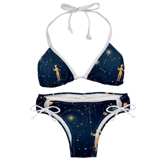 Constellation Detachable Sponge Adjustable Strap Bikini Set Swimsuit Two-Pack Swimming Suits - Beach Vacation Swimwear