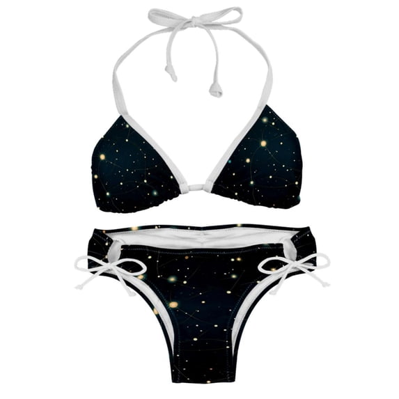 Constellation Detachable Sponge Adjustable Strap Bikini Set Two-Pack Swim Suits - Ideal for Beach and Pool Scenes