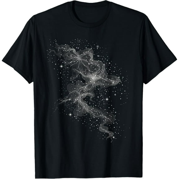 Constellation Dotwork T-Shirt men and women can wear, black, white, gifts.