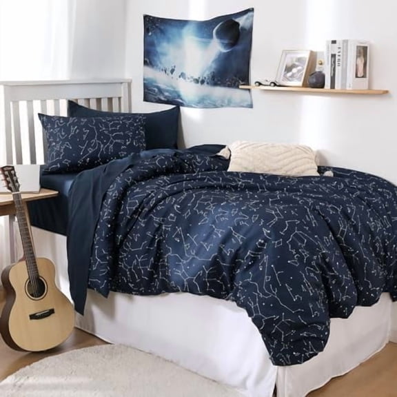 - Constellation Duvet Cover Set, Space Witchy Star Celestial Galaxy Astrology for Teen Kids Boys Girls, Soft Lightweight Bedding, 3-Piece, Navy Blue, Twin/Twin XL Size