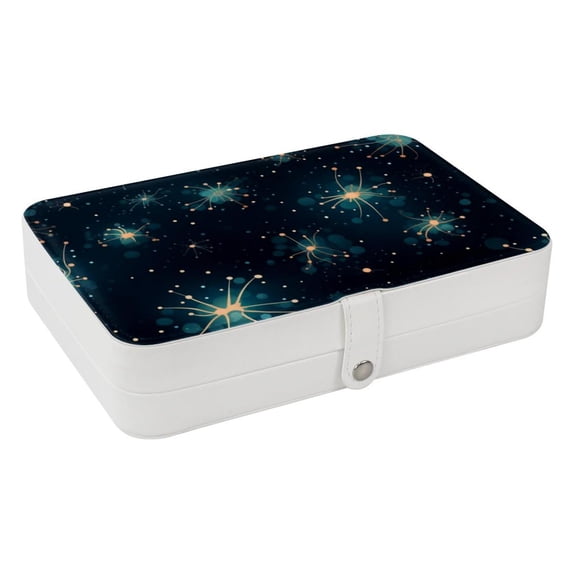 Constellation Earring Organizer Holder Jewelry Stand, PU Leather with Removable Compartment, Portable