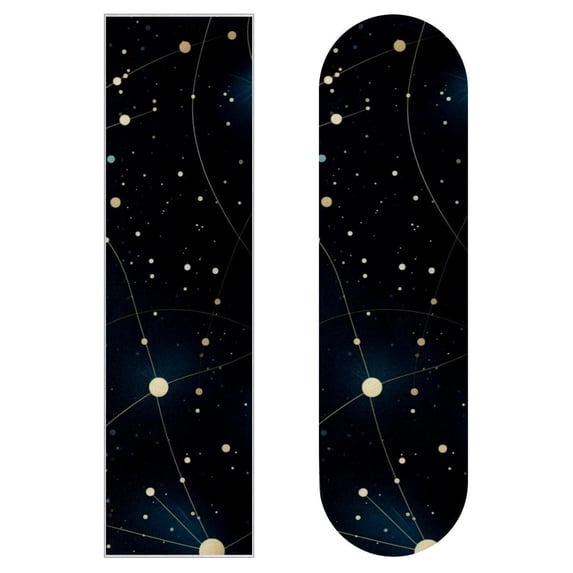 Constellation Emery Surface Skateboard Grip Tape Stickers, PVC Backing, Pack of 2, 8.8x32.6in/22.4x83 cm