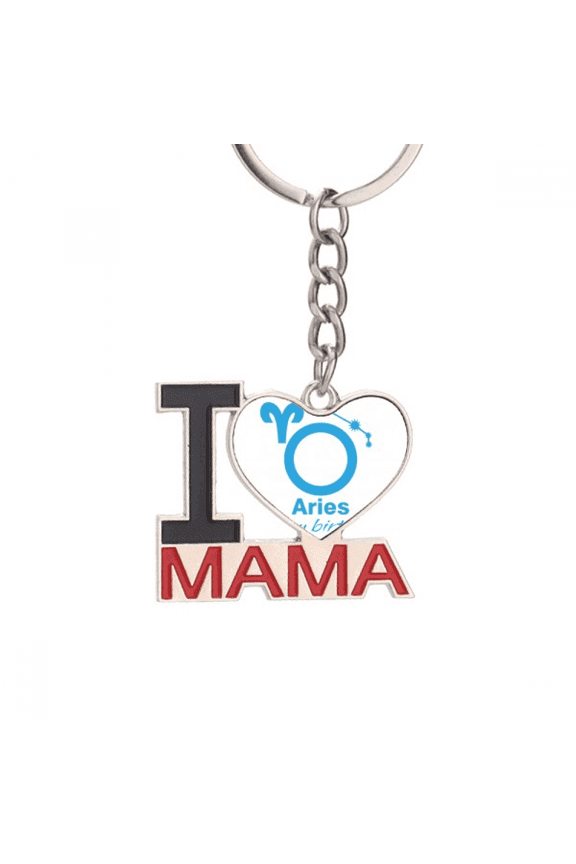 Constellation Fate Birthday Celebration Aries Keychain Metal Keyring Holder Love MAMA Mother
