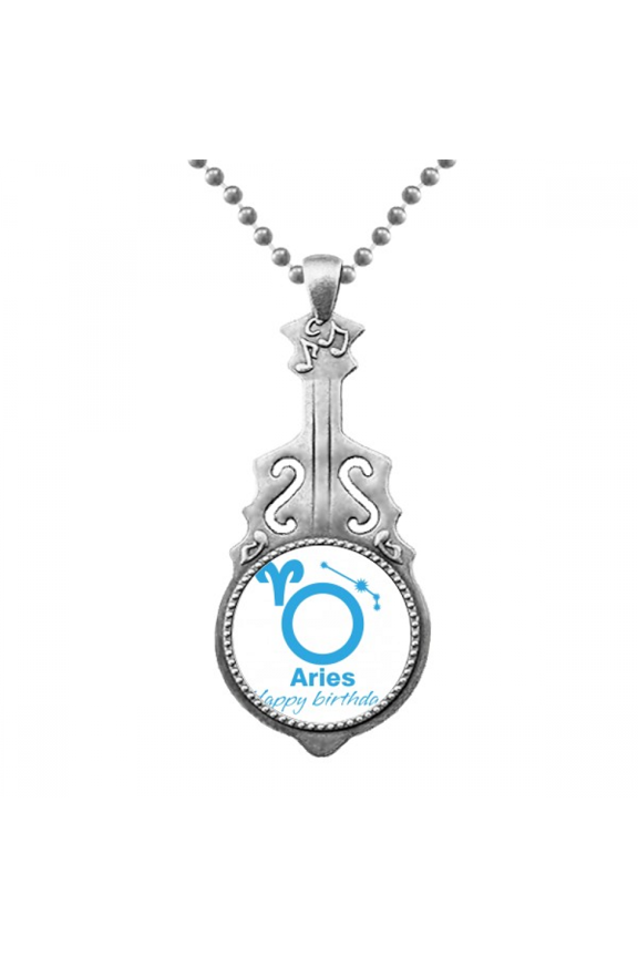 Constellation Fate Birthday Celebration Aries Pendant Jewelry Music Guitar Torque Hangtag