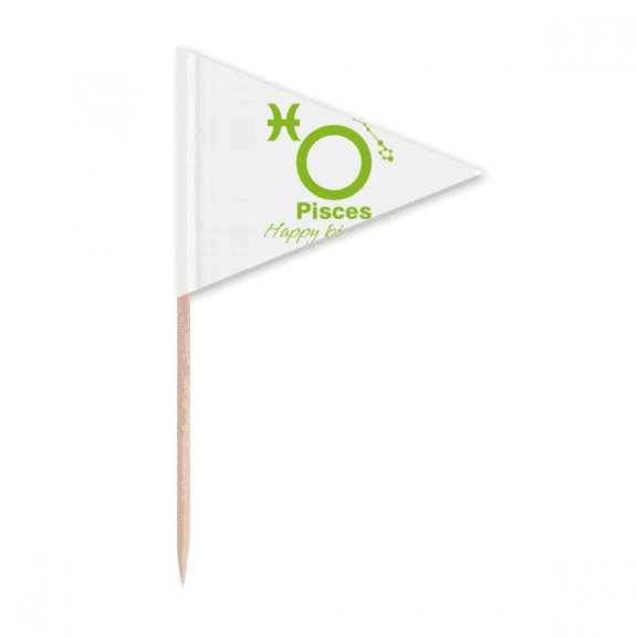 Constellation Fate Birthday Celebration Pisces Toothpick Triangle Cupcake Toppers Flag