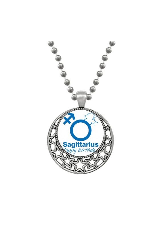 Constellation Fate Birthday Celebration Sagittarius Necklaces Pendant Retro Moon Stars Jewelry