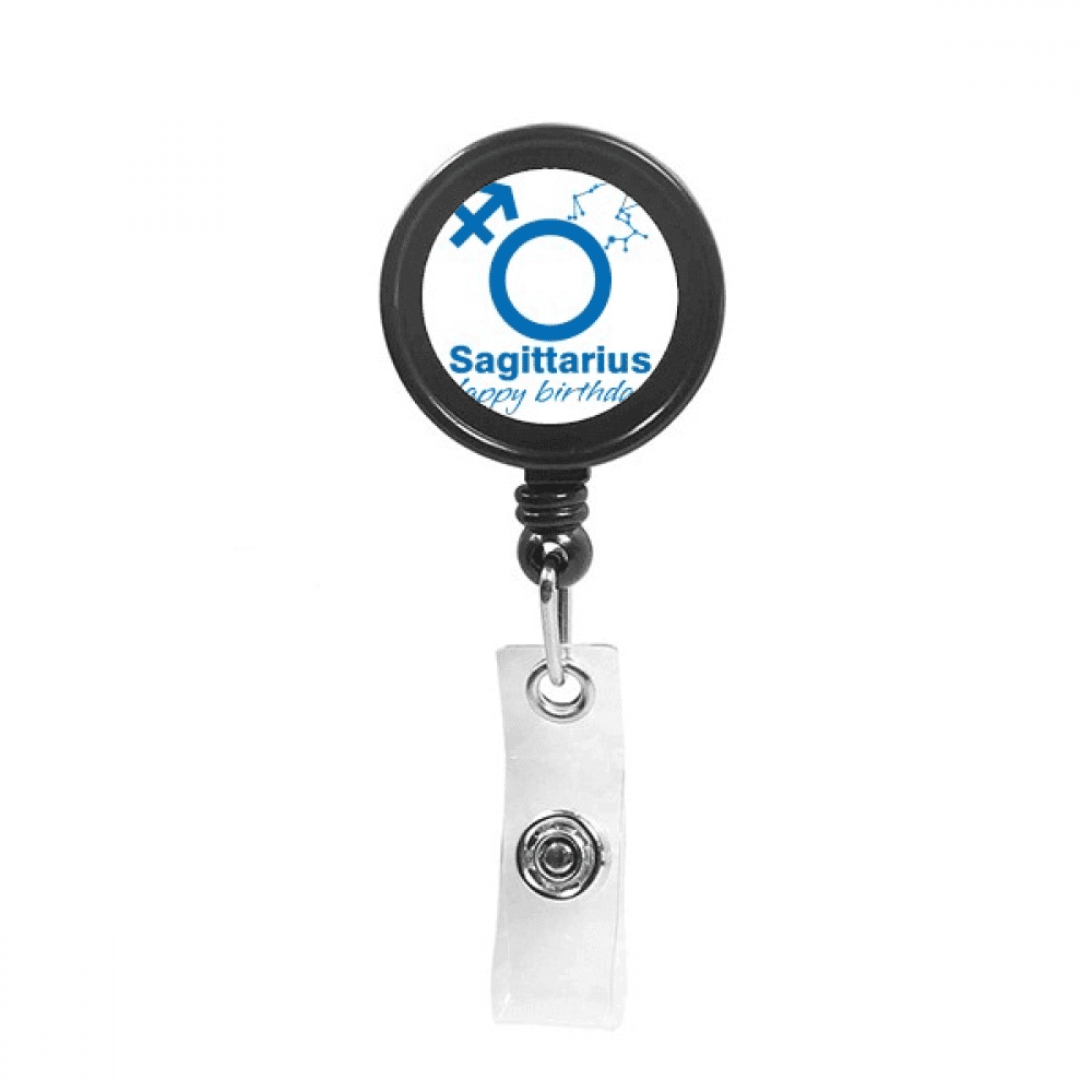 Constellation Fate Birthday Celebration Sagittarius Retractable Keychain Badge Holder ID Badge