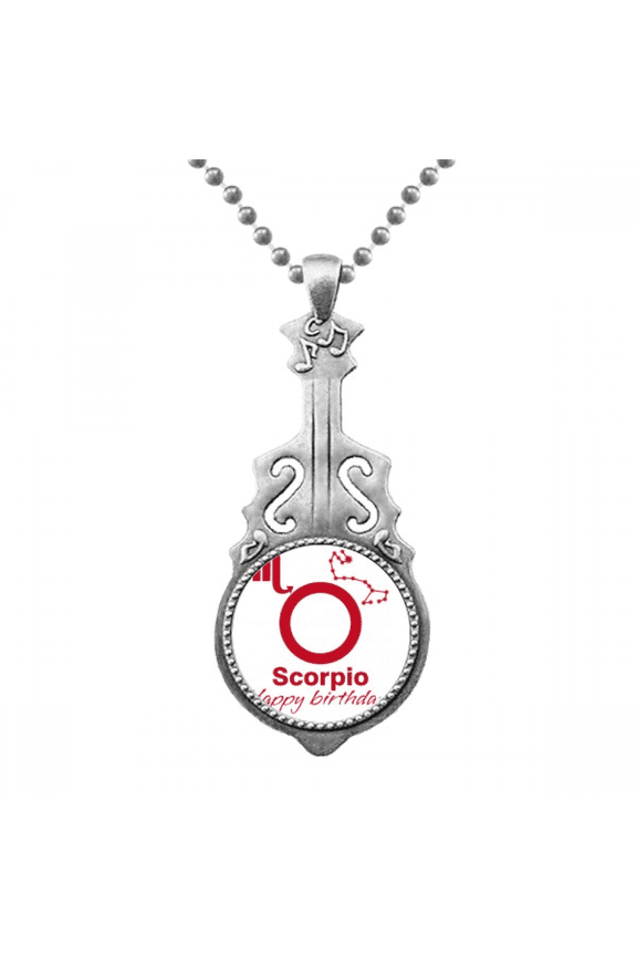 Constellation Fate Birthday Celebration Scorpio Pendant Jewelry Music Guitar Torque Hangtag