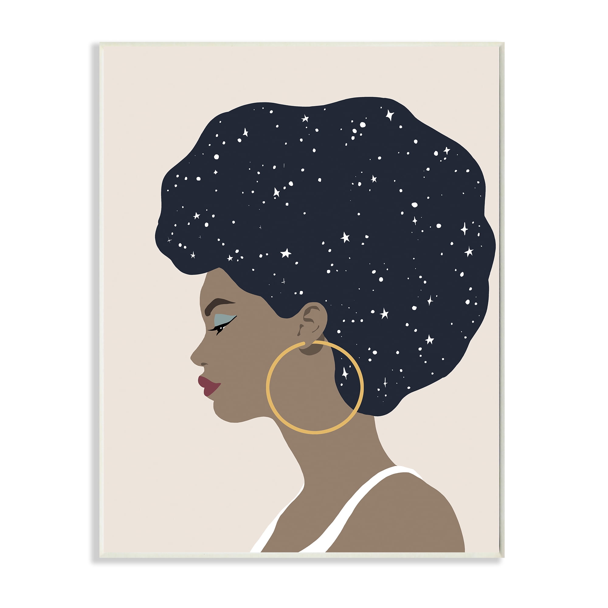 Constellation Hair Glam Female Astrological Stars 10 in x 15 in Framed Painting Art Print, by Stupell Home Décor