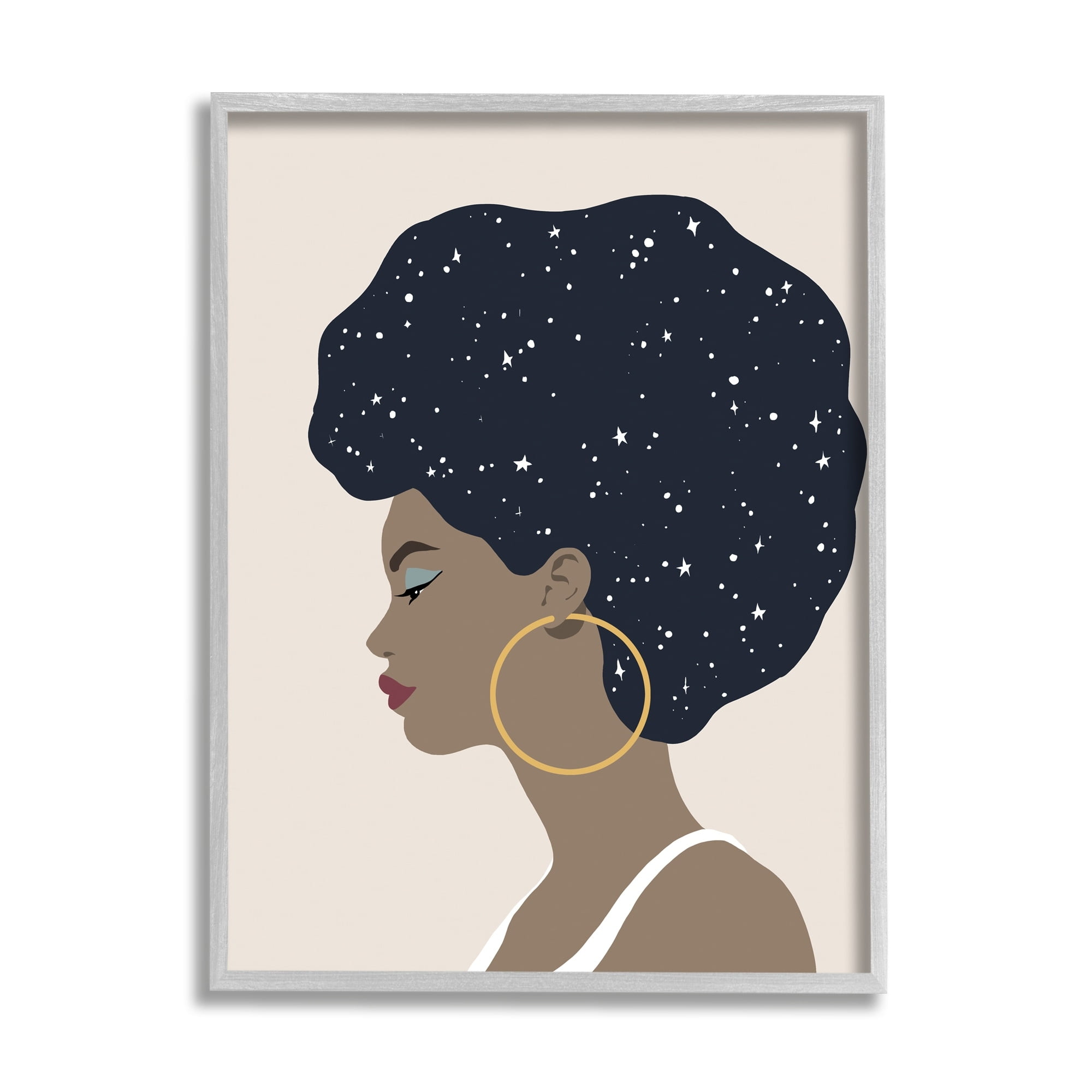 Constellation Hair Glam Female Astrological Stars 11 in x 14 in Framed Painting Art Print, by Stupell Home Décor