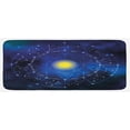 thumbnail image 1 of Constellation Kitchen Mat, Illustration of Zodiac Signs in Geometric Circle Horoscopes Sun, Plush Decorative Kitchen Mat with Non Slip Backing, 47" X 19", Pale Blue Indigo Yellow, by Ambesonne, 1 of 1