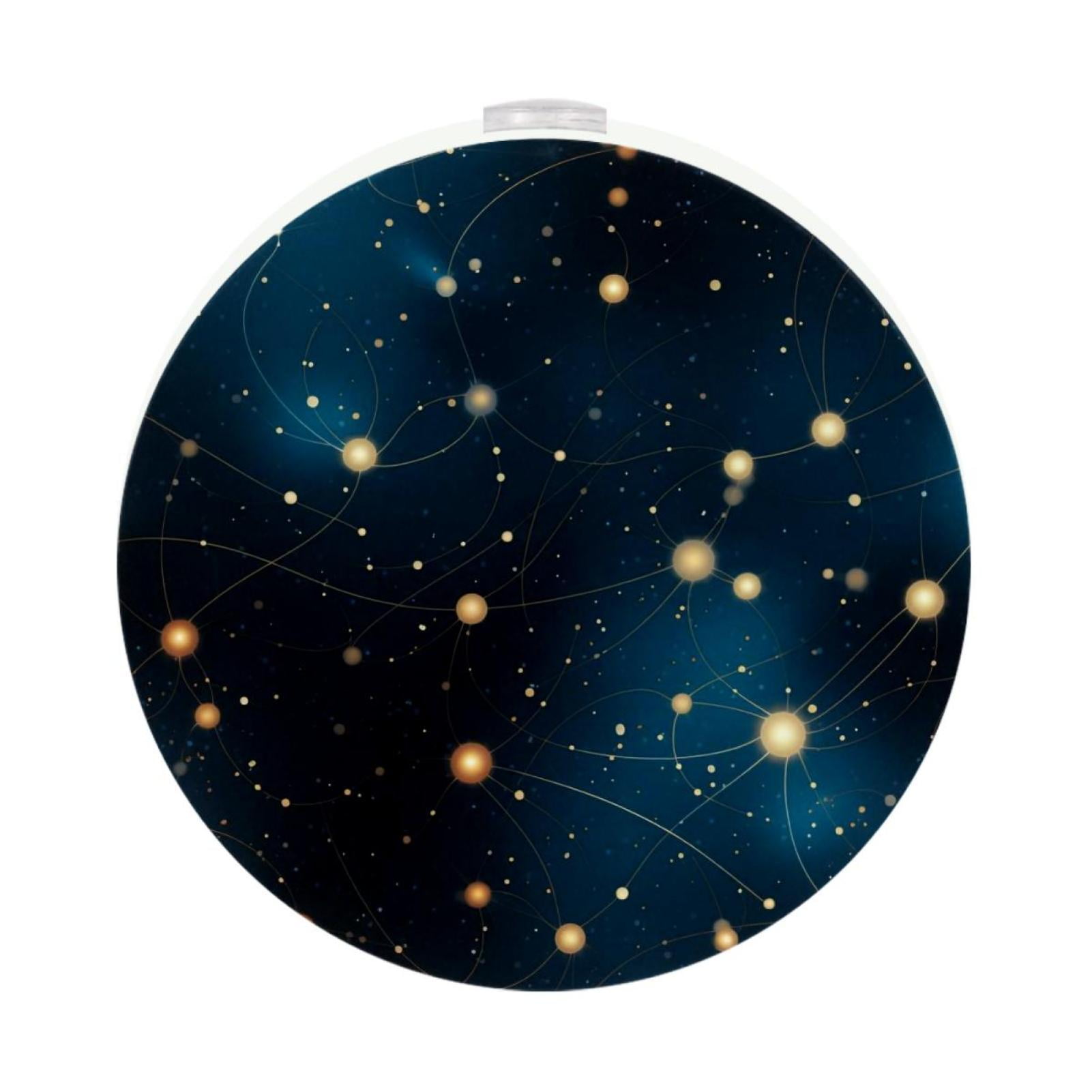 Constellation LED Round Night Light-2PCS, Plug-in Mini Wall Socket Soft ...