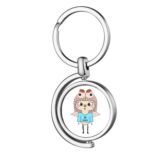 Constellation Luck Tendency Pisces Jupiter UU Rotating Keychain Metal Keyring Holder