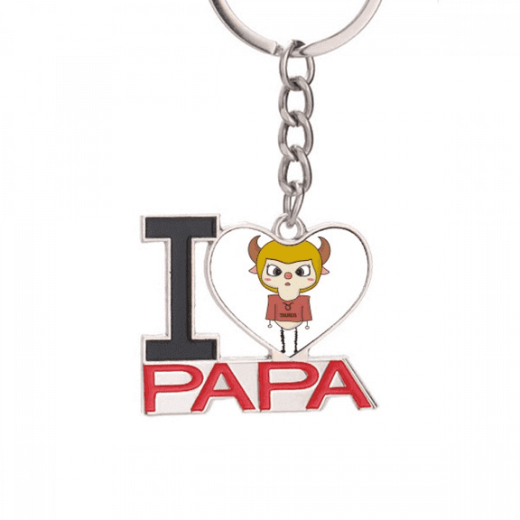 Constellation Luck Tendency Taurus Wealth UU Keychain Metal Keyring Holder Love PAPA Father