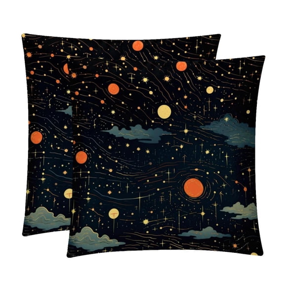 Constellation Luxurious Velvet Pillows Covers Set of 2 for Throw Pillow or Bed Pillow, Unique Patterns, 16x16 18x18 20x20 Inches,for Various Occasions