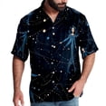 thumbnail image 1 of Constellation Men's Short Sleeve Button Down Casual Poplin Shirts for Summer Beach, Printed Design - Unisex, 1 of 6