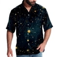 thumbnail image 1 of Constellation Men's Short Sleeve Printed Button Down Beach Shirt Casual Summer Unisex Tops with Spread Collar, 1 of 6