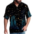 thumbnail image 1 of Constellation Men's Short Sleeve Printed Button Down Hawaiian Beach Shirts, 1 of 6